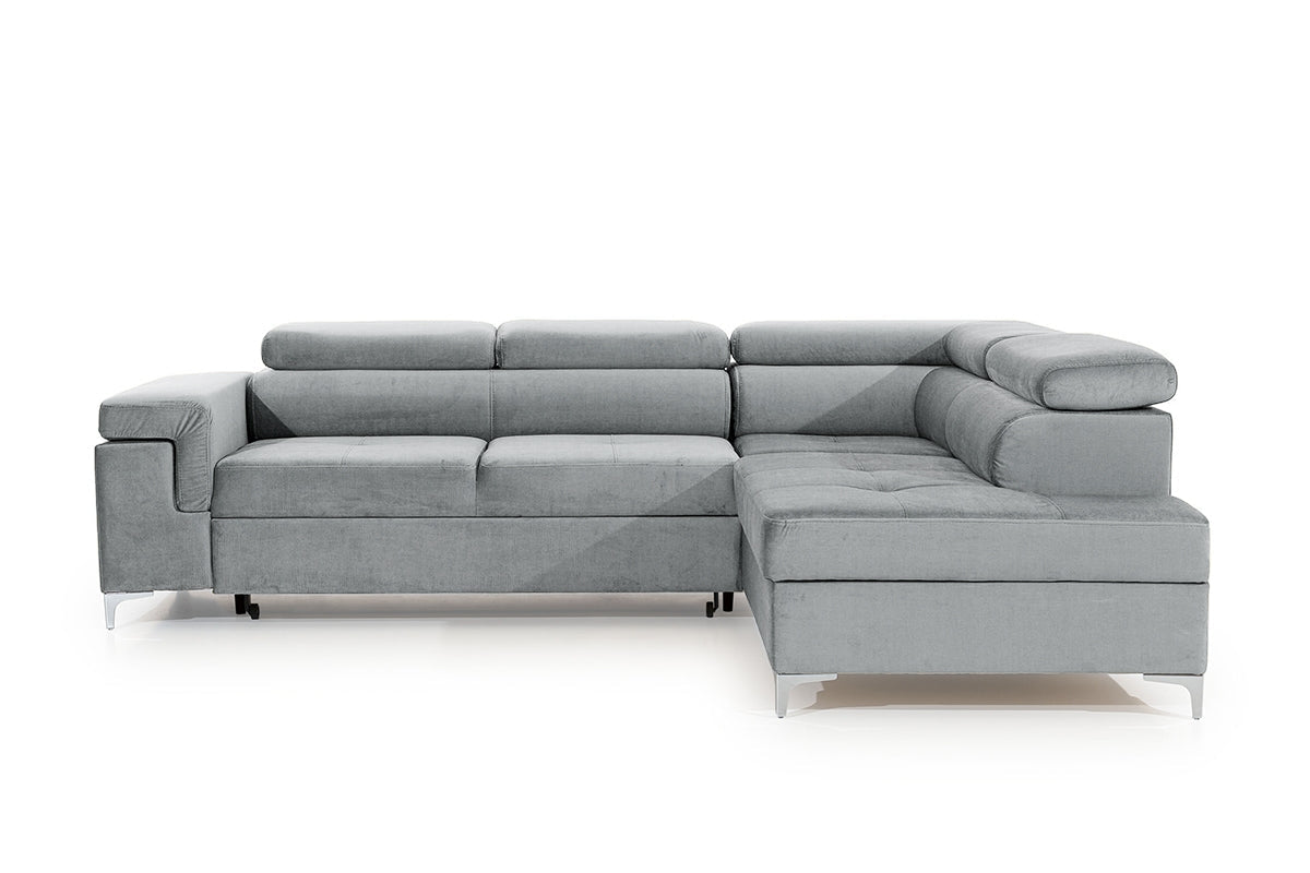 Dīvāns EGO L labais stūris 274/76-98/202 cm pelēks - N1 Home