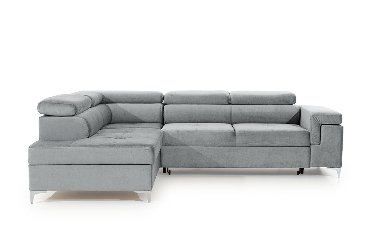 Dīvāns EGO L kreisais stūris 274/76-98/202 cm pelēks - N1 Home