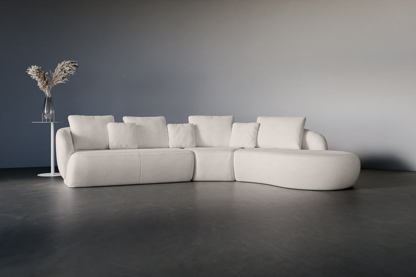 Moduļu dīvāns Fineza kolekcija 345/73-86/236 cm krēms - N1 Home