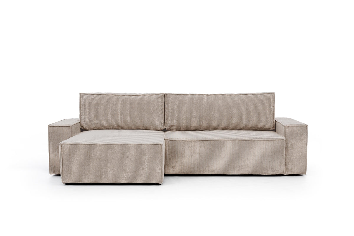 Dīvāns FIBI M kreisais stūris 283/90-77/144 cm bēšs - N1 Home