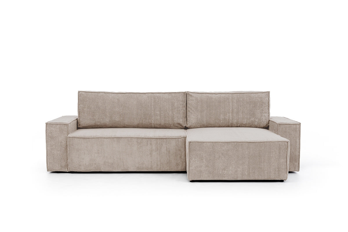 Dīvāns FIBI M labais stūris 283/90-77/144 cm bēšs - N1 Home