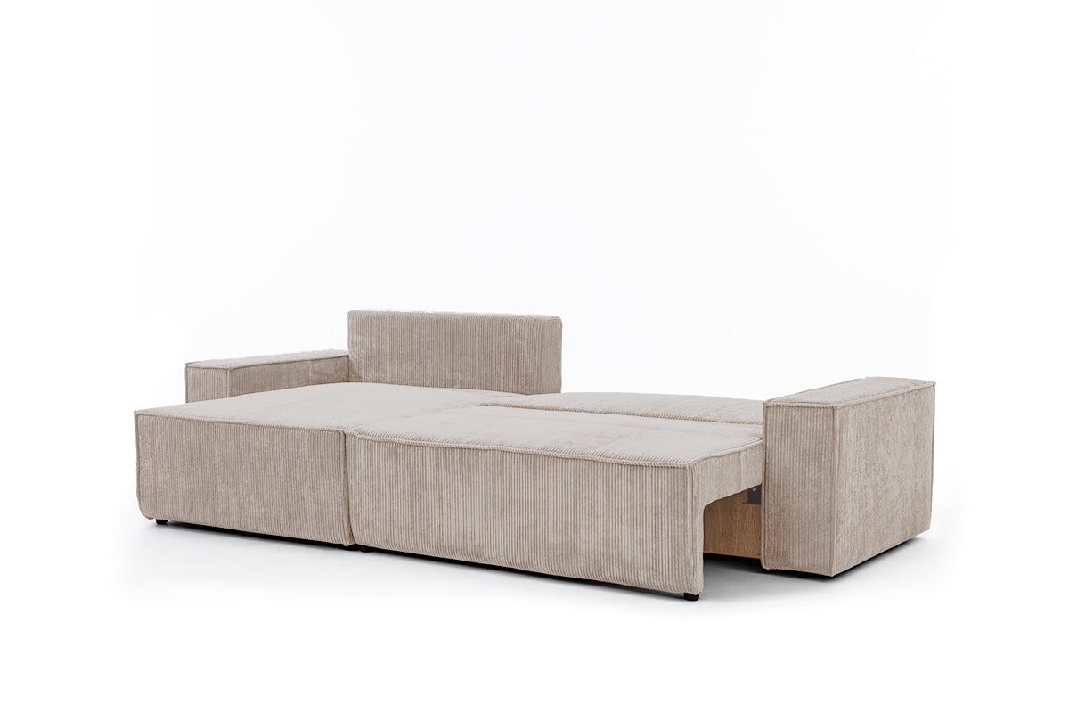 Dīvāns FIBI M kreisais stūris 283/90-77/144 cm bēšs - N1 Home