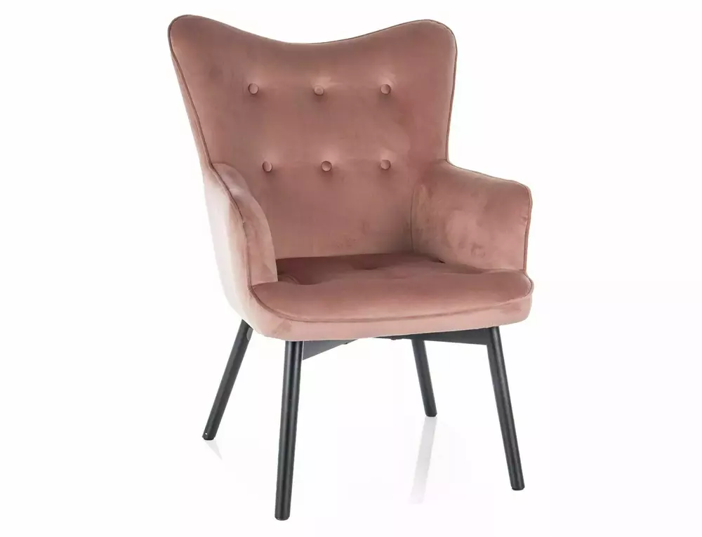 Krēsls VIK 46/52/99 cm antik rozā/melns - N1 Home