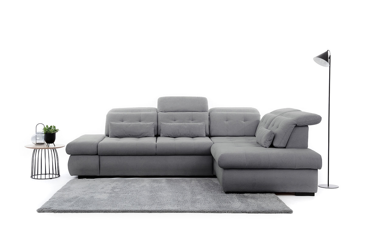 Dīvāns MARA M labais stūris 286/88-107/206 cm tumši pelēks - N1 Home