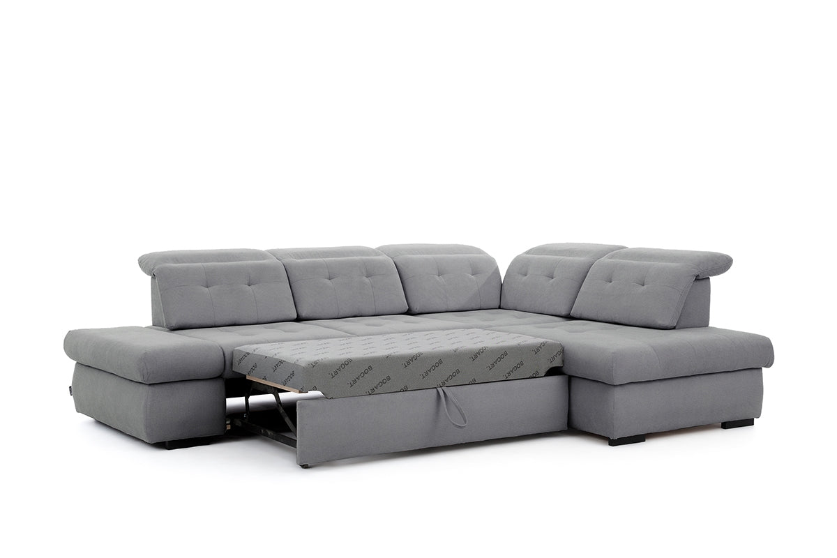 Dīvāns MARA M labais stūris 286/88-107/206 cm tumši pelēks - N1 Home