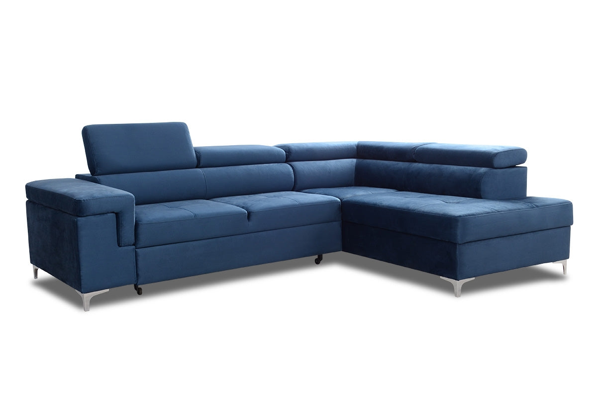 Dīvāns EGO L labais stūris 274/76-98/202 cm zils - N1 Home