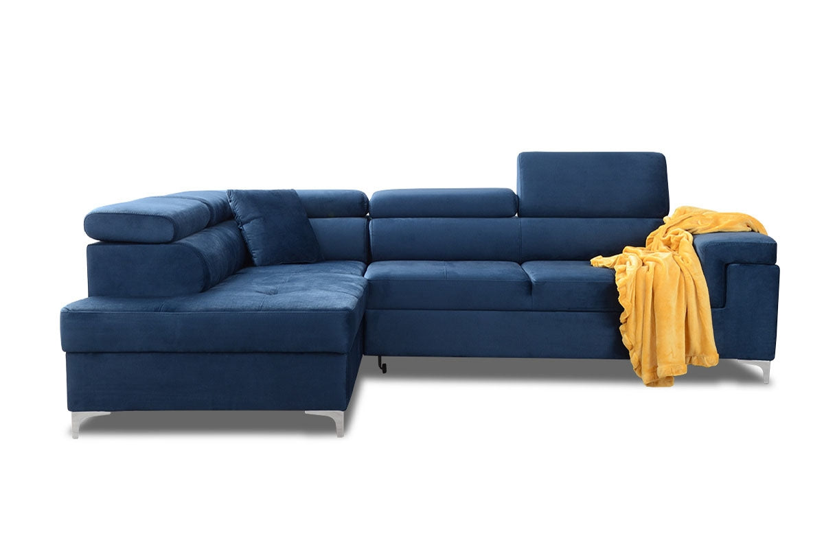 Dīvāns EGO L kreisais stūris 274/76-98/202 cm zils - N1 Home