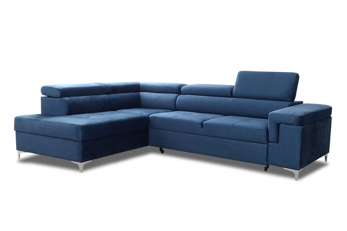 Dīvāns EGO L kreisais stūris 274/76-98/202 cm zils - N1 Home