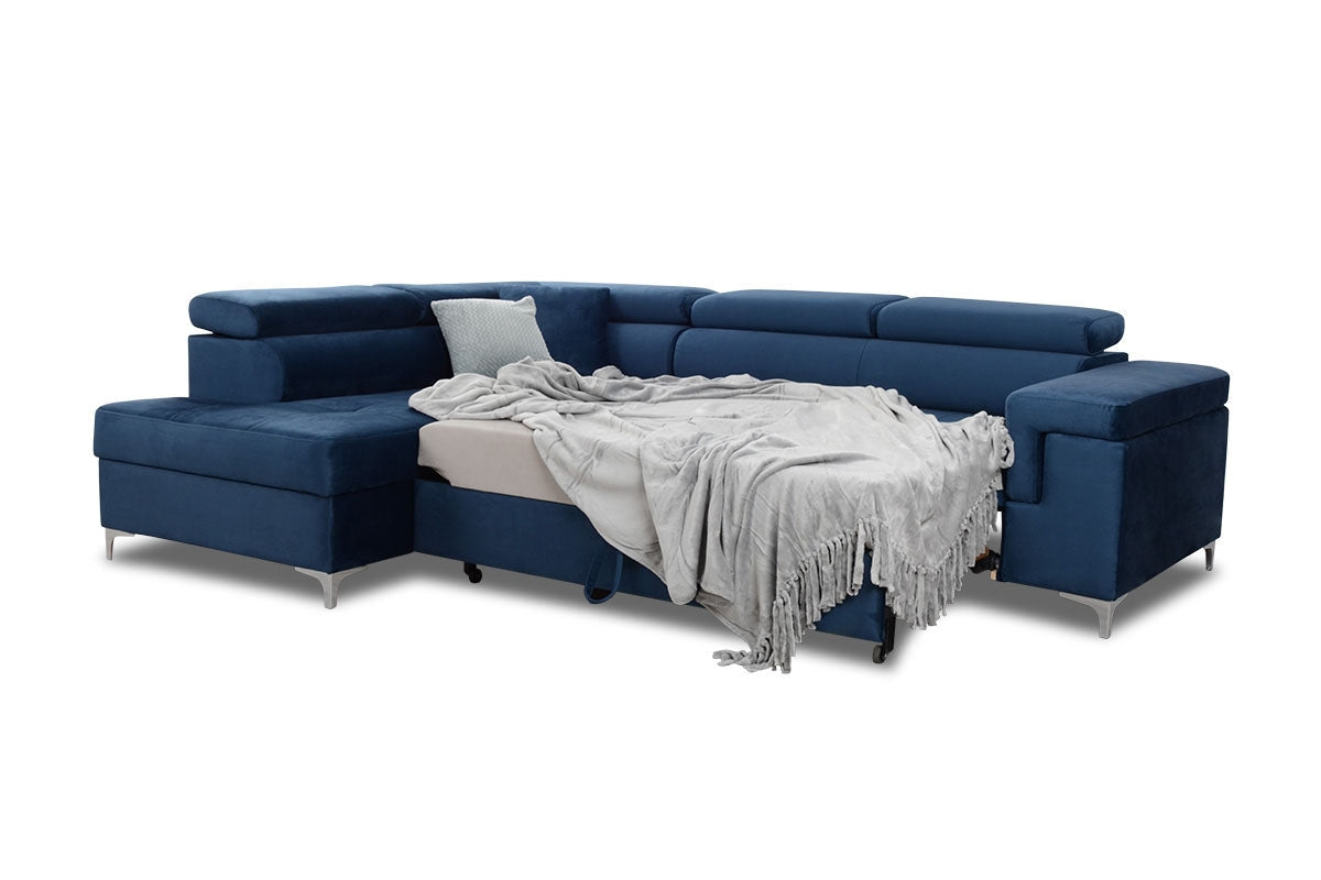Dīvāns EGO L kreisais stūris 274/76-98/202 cm zils - N1 Home