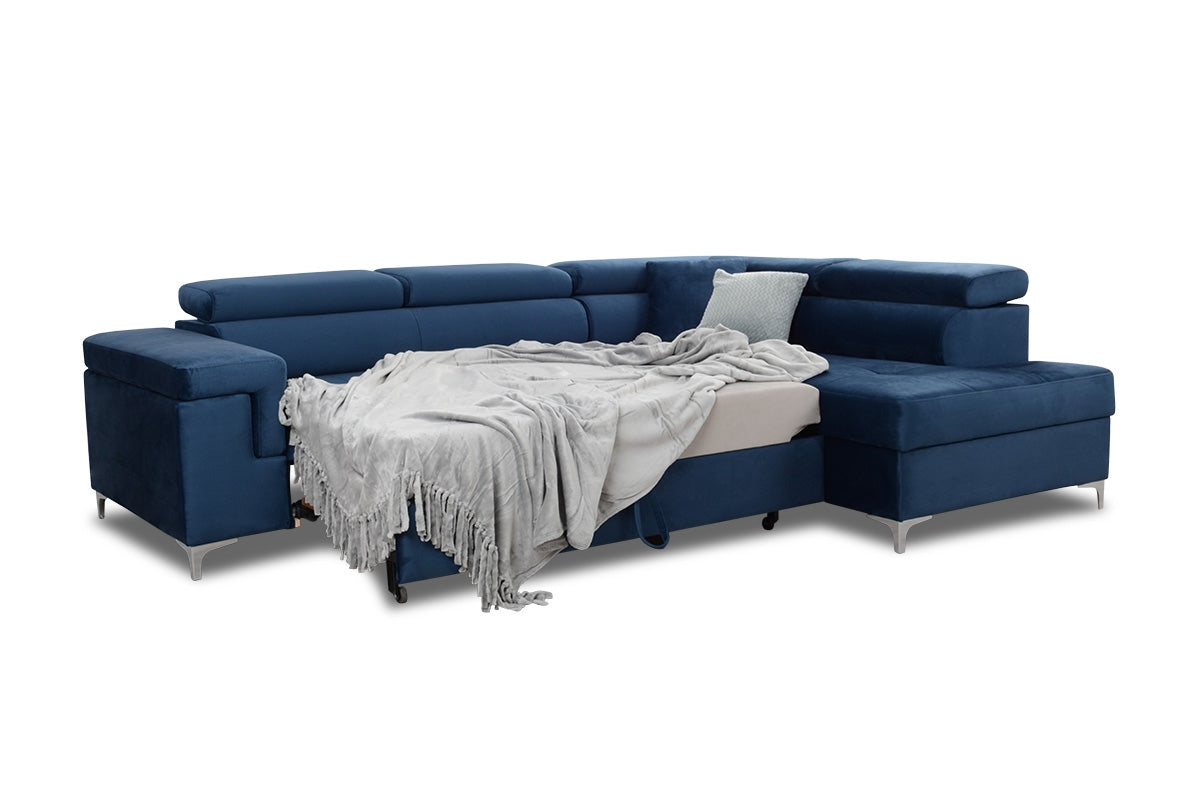 Dīvāns EGO L labais stūris 274/76-98/202 cm zils - N1 Home