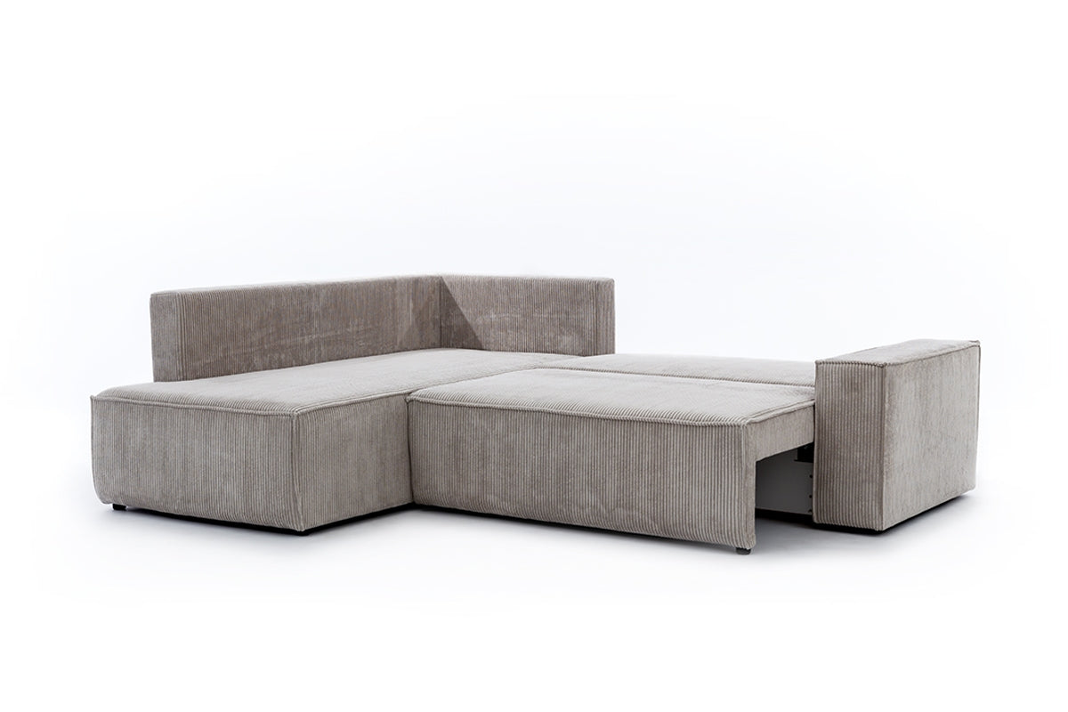 Dīvāns FIBI L kreisais stūris 254/90-77/203cm pelēks - N1 Home
