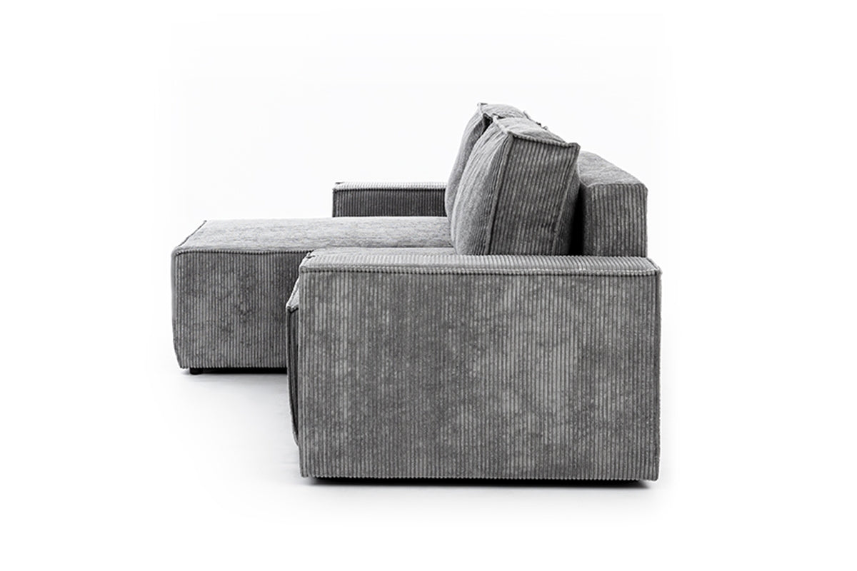 Dīvāns FIBI M kreisais stūris 283/90-77/144 cm pelēks - N1 Home
