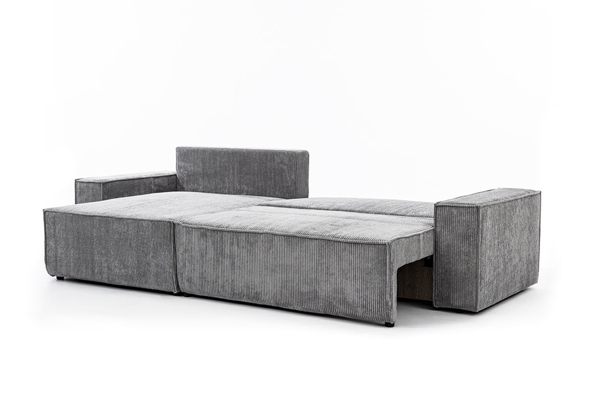 Dīvāns FIBI M kreisais stūris 283/90-77/144 cm pelēks - N1 Home