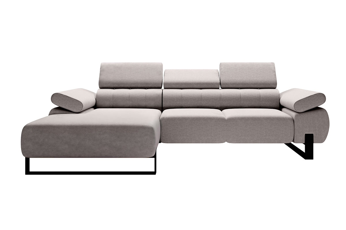 Dīvāns VECA M kreisais stūris 293/79-96/176 cm pelēks/ melnas kājas - N1 Home