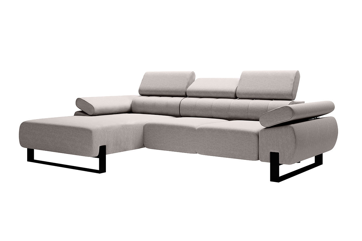 Dīvāns VECA M kreisais stūris 293/79-96/176 cm pelēks/ melnas kājas - N1 Home