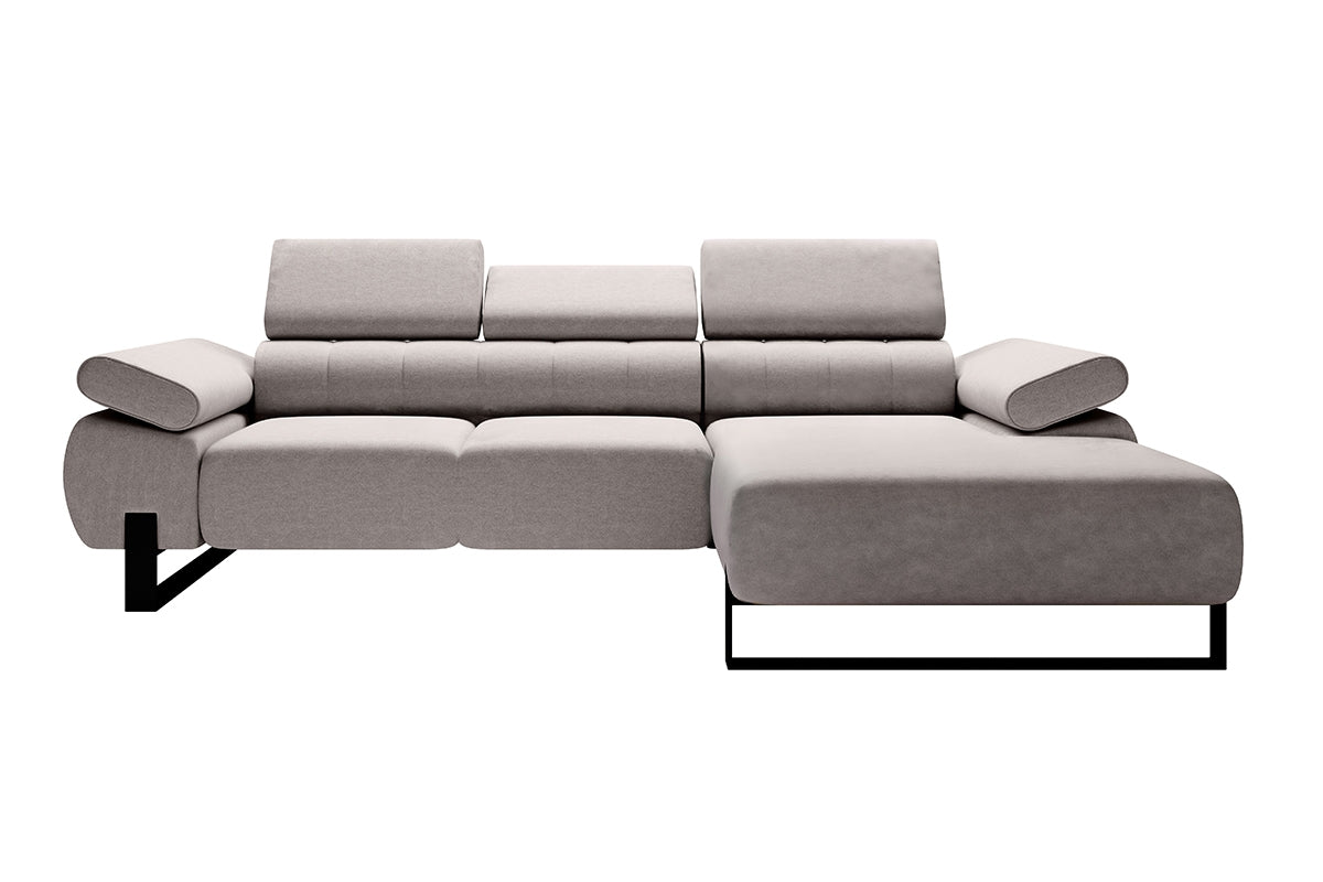 Dīvāns VECA M labais stūris 293/79-96/176 cm pelēks/melnas kājas - N1 Home