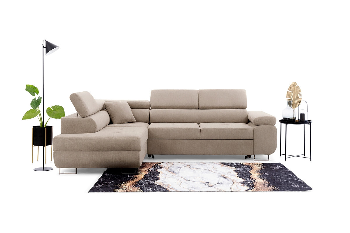 Dīvāns TOKYO kreisais stūris 277/76-98/201 cm bēšs - N1 Home