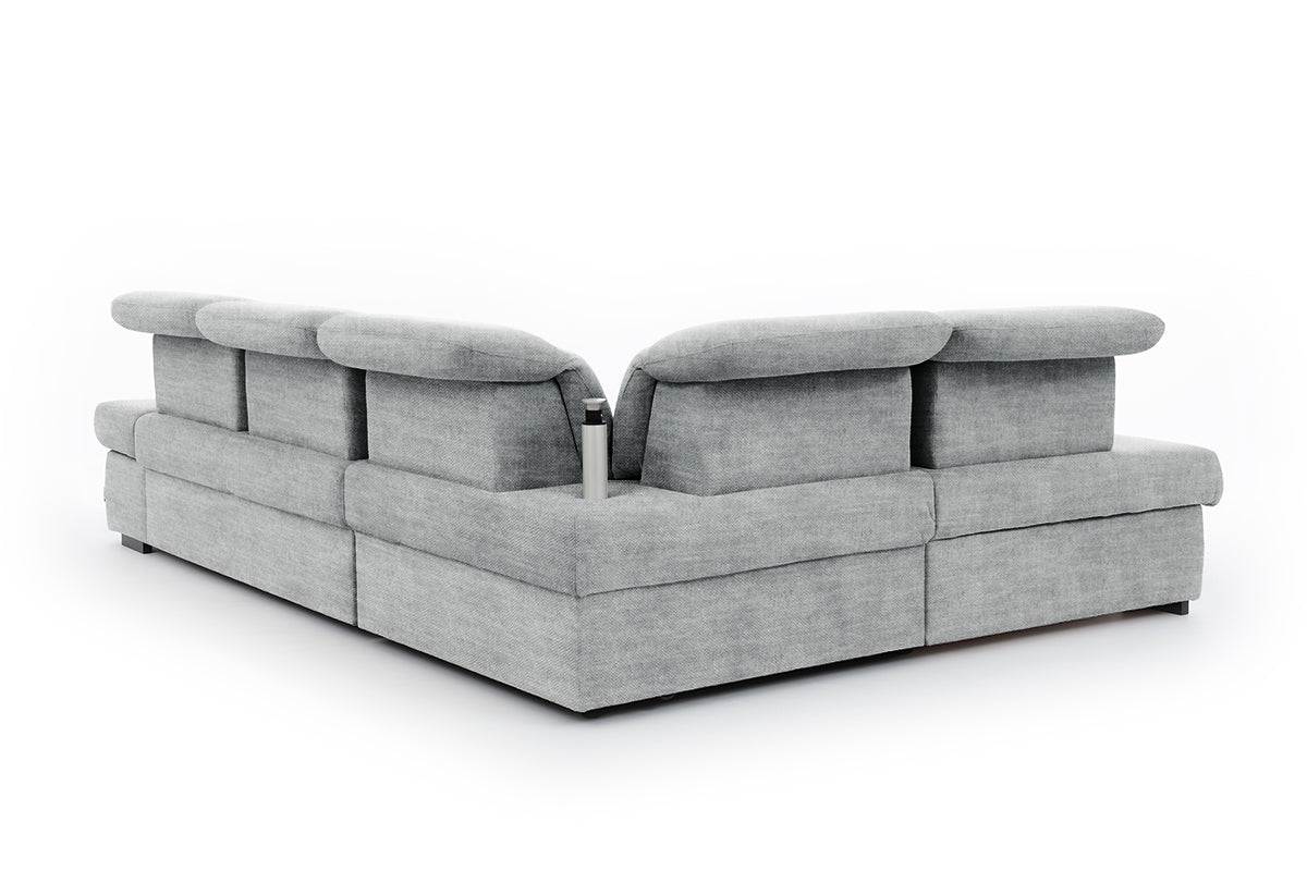 Dīvāns MARA M kreisais stūris 286/88-107/206 cm pelēks - N1 Home