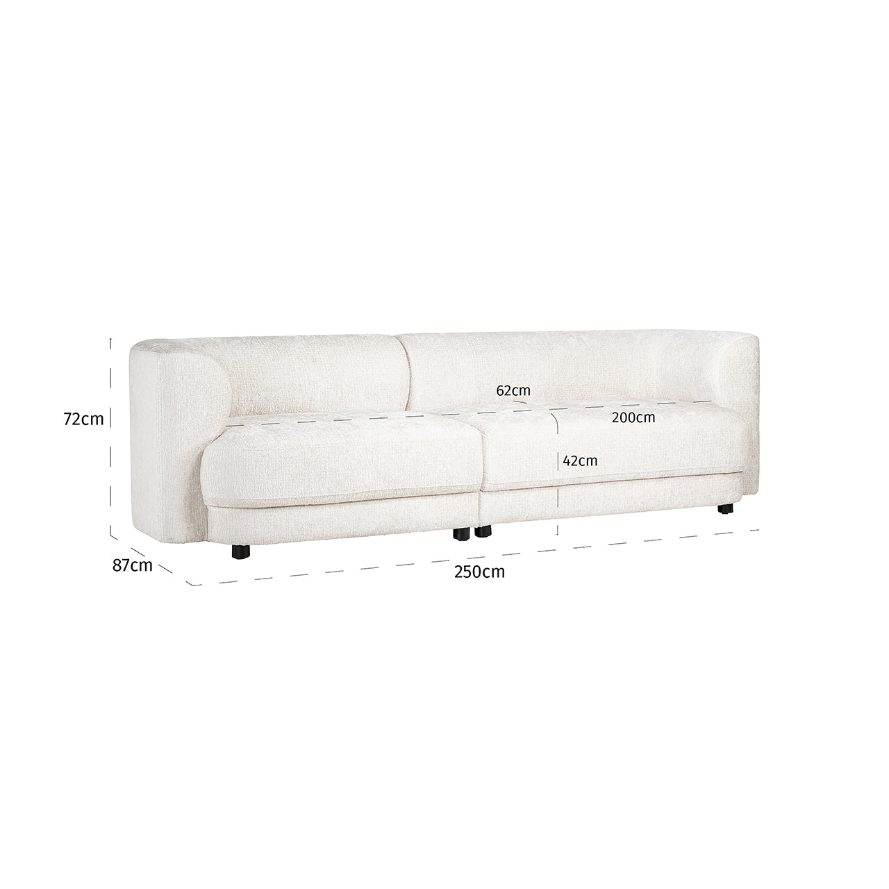 Диван Davina Richmond Interiors 72/250/87 см Fusion cream 02