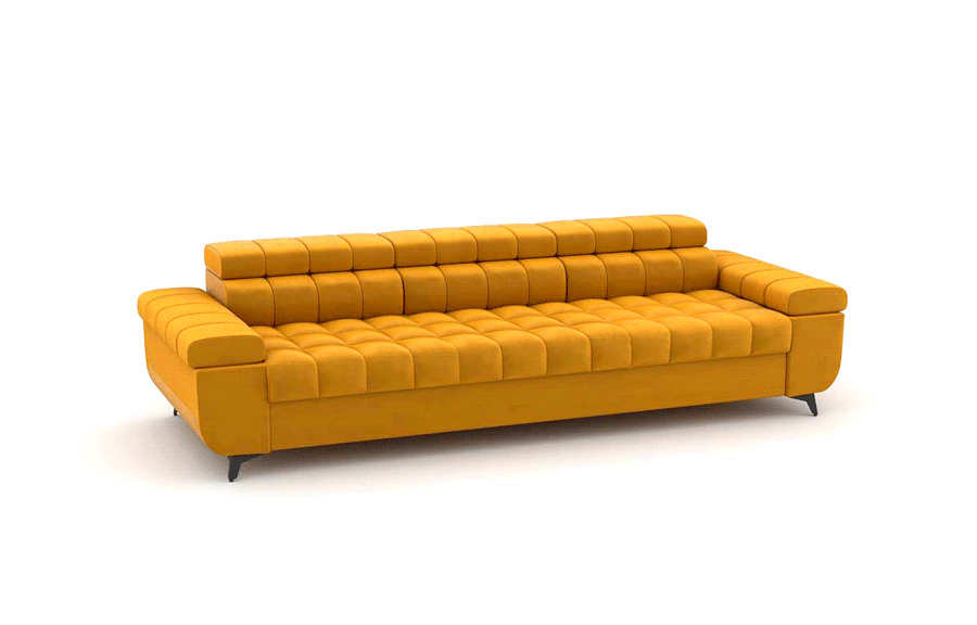 Dīvāns SIDNEY 255/73-91/100 cm dzeltens - N1 Home