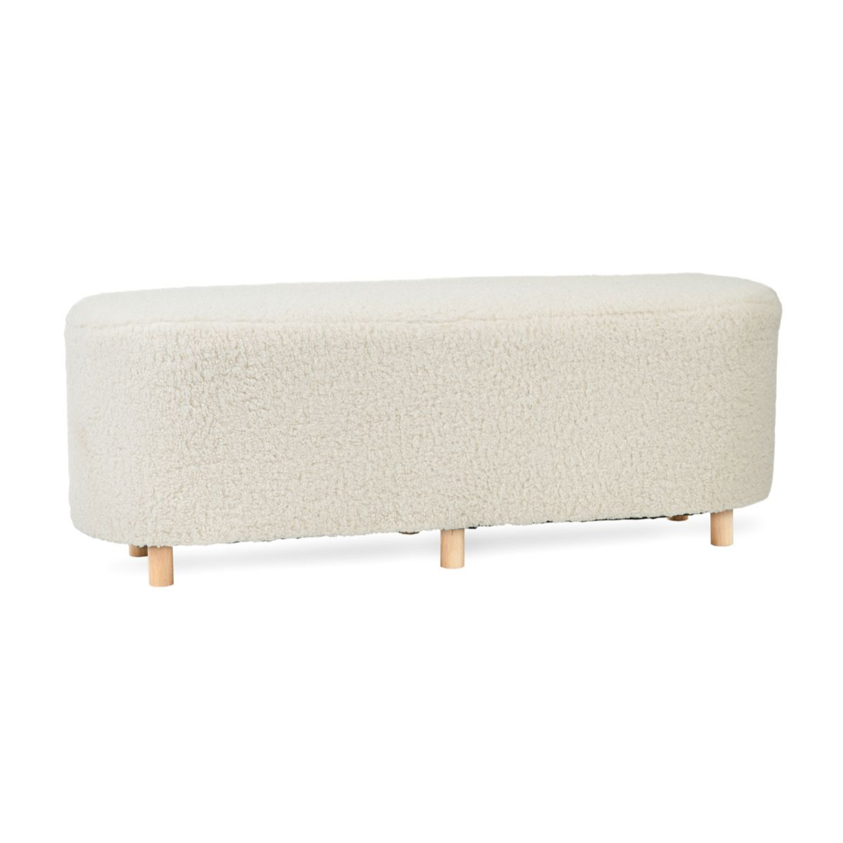 Sols ELSA bēšs no auduma TEDDY BOUCLÉ 120x40x44 cm - N1 Home
