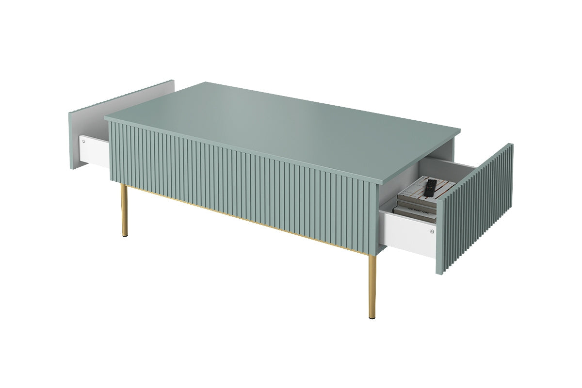 Kafijas galdiņš AUSTIN 120/48/60 zelts/ debesjums zils - N1 Home