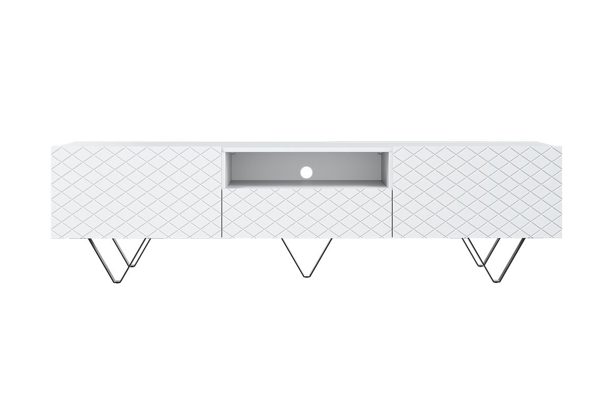 LUKKA RTV kumode 190/51/42 melnas kājas/balts - N1 Home