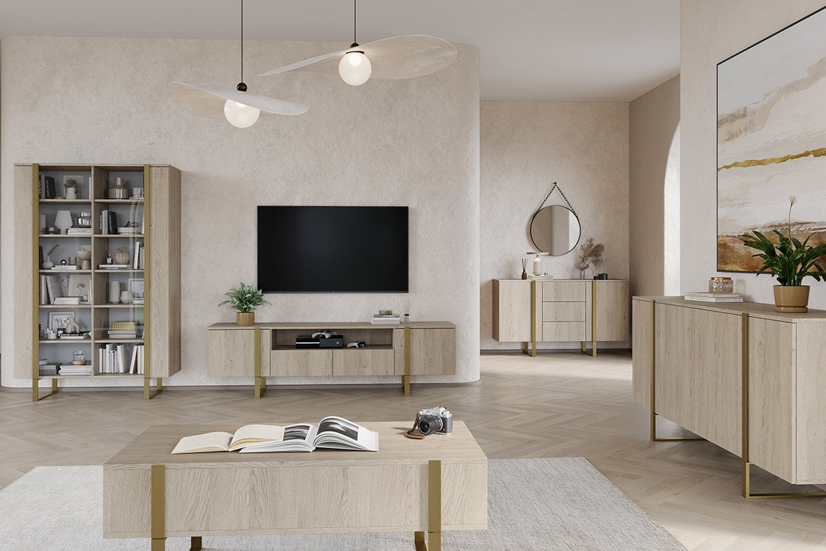 Kumode RTV VECA 200/57/45 zelts/ dabīgs - N1 Home