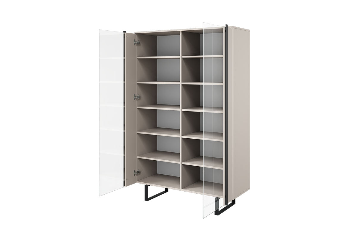 Vitrīnas skapis VECA 120/187/45 melns/ kašmirs - N1 Home