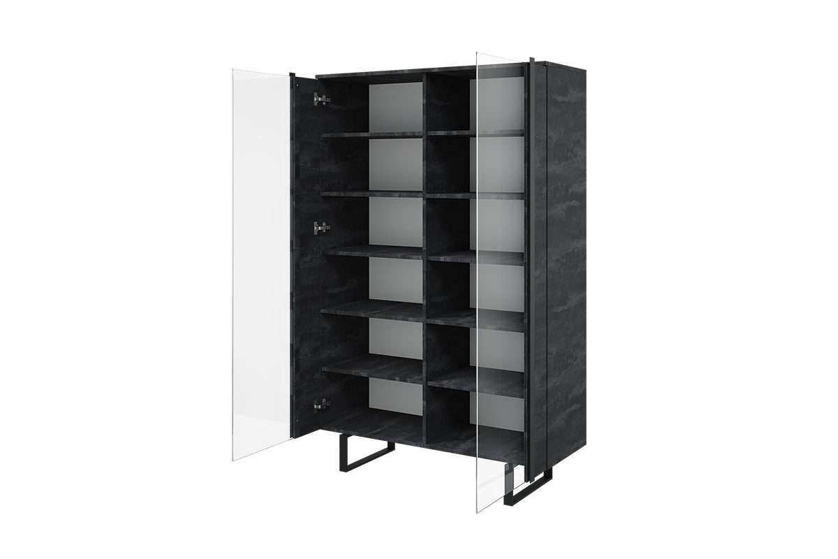 Vitrīnas skapis VECA 120/187/45 melns/ ogļu - N1 Home