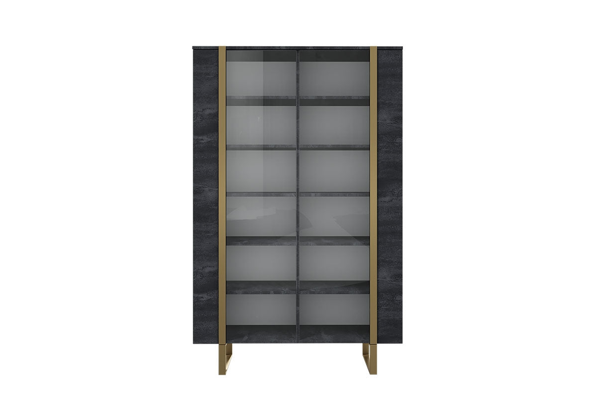 Vitrīnas skapis VECA 120/187/45 zelts/ ogļu - N1 Home
