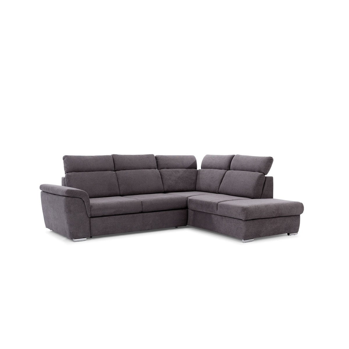 Dīvāns MILO L II labais stūris 267/82-103/212 cm grafīts pelēks - N1 Home