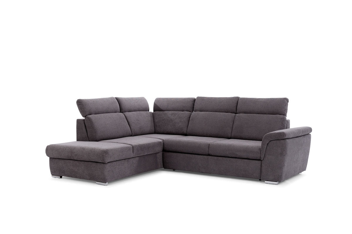 Dīvāns MILO L II kreisais stūris 267/82-103/212 cm grafīts pelēks - N1 Home