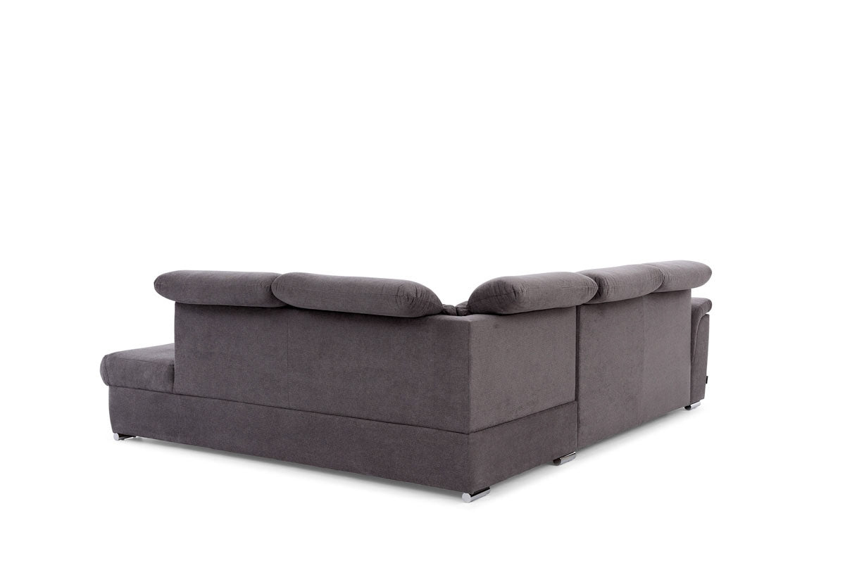Dīvāns MILO L II labais stūris 267/82-103/212 cm grafīts pelēks - N1 Home