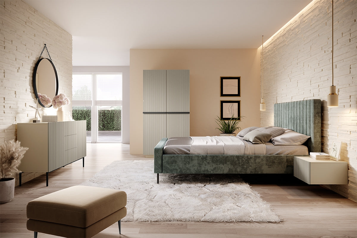 Skapis AUSTIN ar atvilktņas melns 100/207/62 kašmirs - N1 Home
