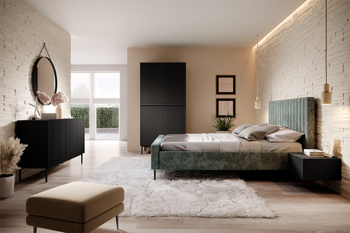 Skapis AUSTIN ar atvilktņas melns 100/220/62 melns - N1 Home