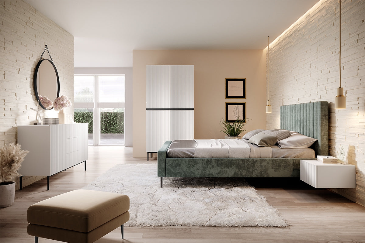 Skapis AUSTIN ar atvilktņas melns 100/220/62 balts - N1 Home