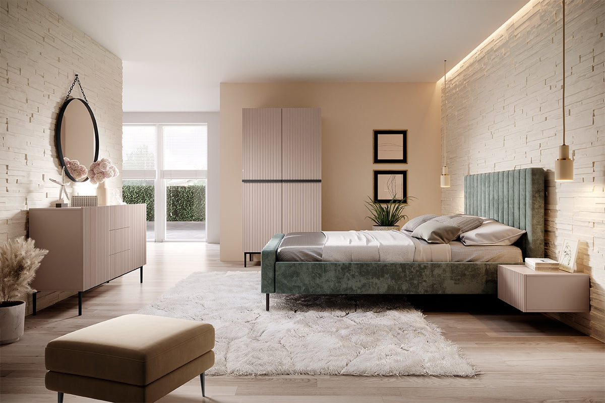 Skapis AUSTIN ar atvilktņas melns 100/220/62 antik rozā - N1 Home