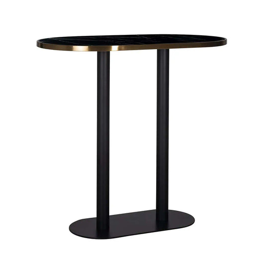 Bāra galds Zenza ovāls Richmond Interiors 105/120/70 cm melns - N1 Home