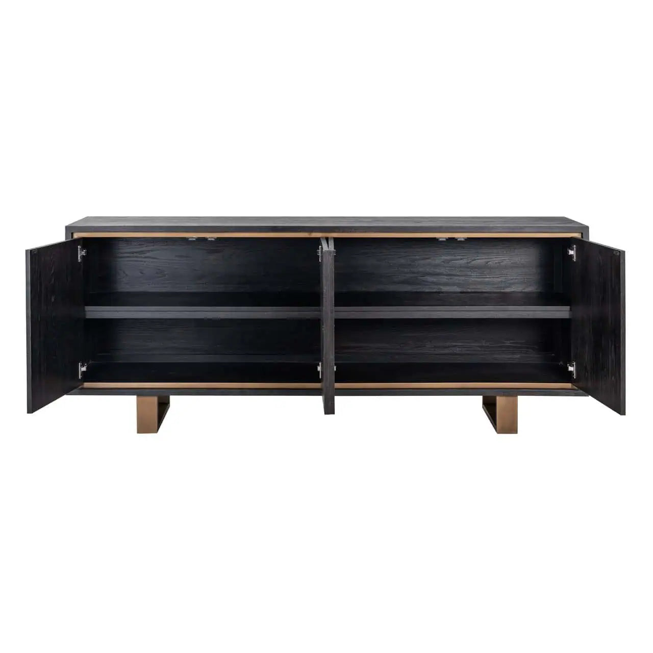 Kumode Hunter ar 4 durvīm Richmond Interiors 81/200/45 cm melna rustikāla - N1 Home