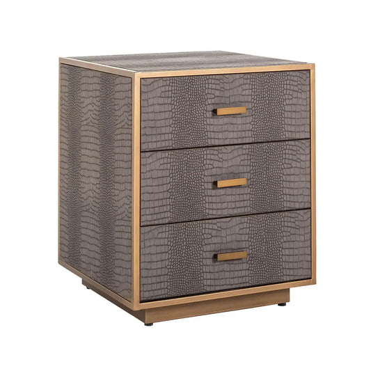 Naktsskapītis Classio ar 3 atvilktnēm  Richmond Interiors 61/50/50 cm birstēts zelts - N1 Home