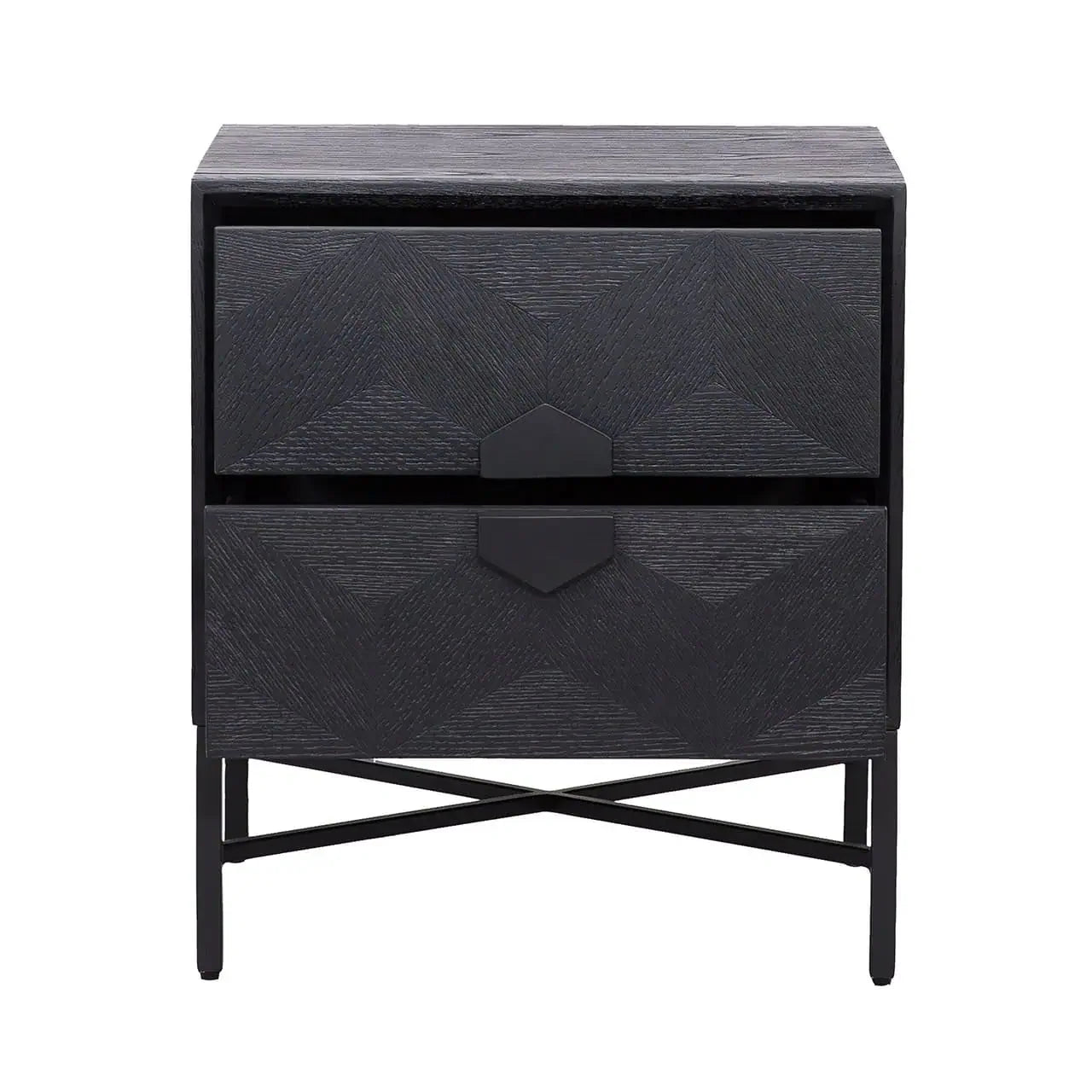 Naktsskapītis Blax ar 2 atvilktnēm Richmond Interiors 62/55/46 cm melns - N1 Home