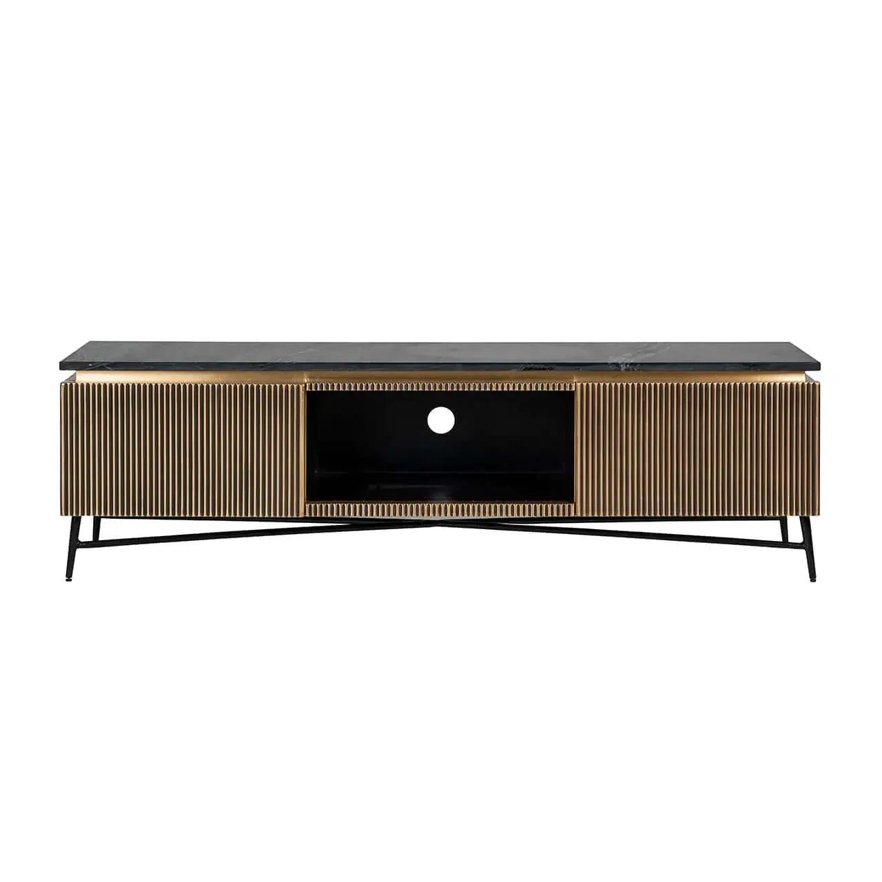 TV skapis Ironville ar 2 durvīm Richmond Interiors 50/170/40 cm zelts - N1 Home