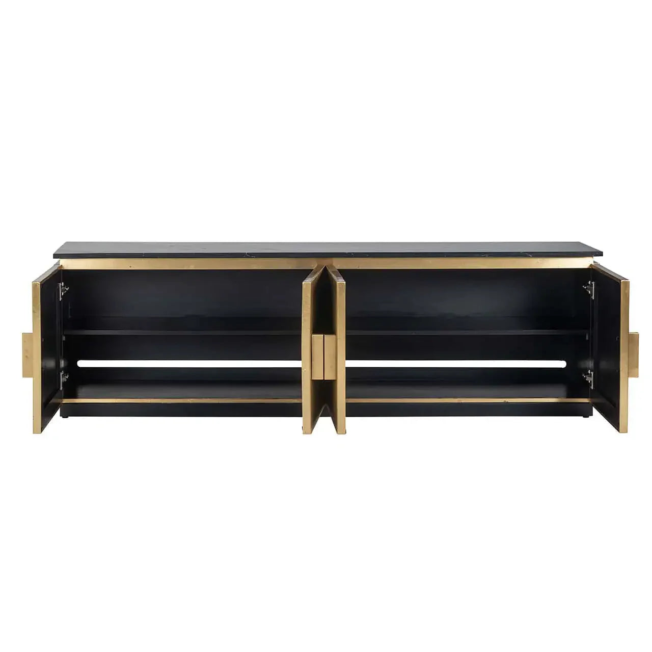 TV skapis Ironville ar 4 durvīm Richmond Interiors 61/200/45 cm zelts - N1 Home
