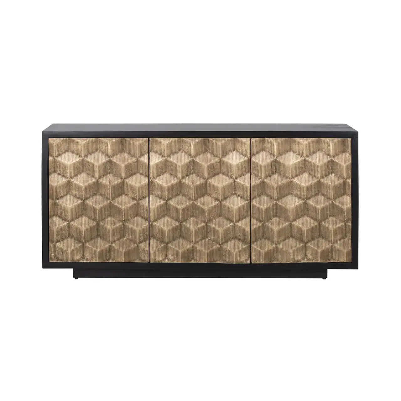 Kumode Esher 3-durvju Richmond Interiors 76/160/40 cm melns - N1 Home