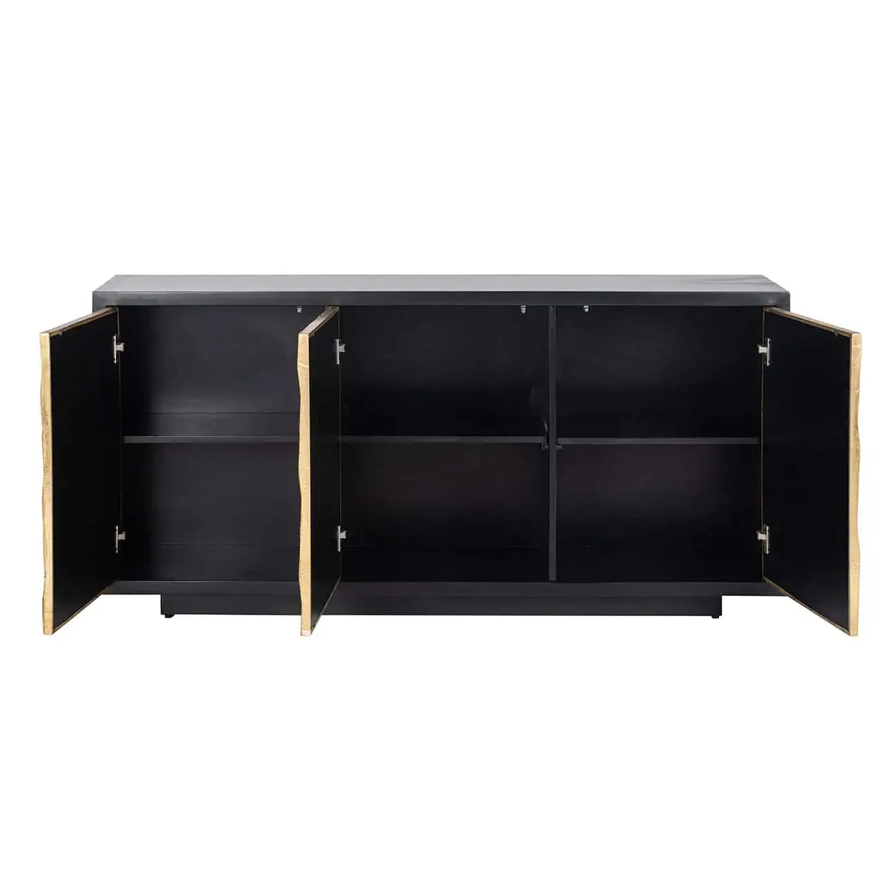 Kumode Esher 3-durvju Richmond Interiors 76/160/40 cm melns - N1 Home