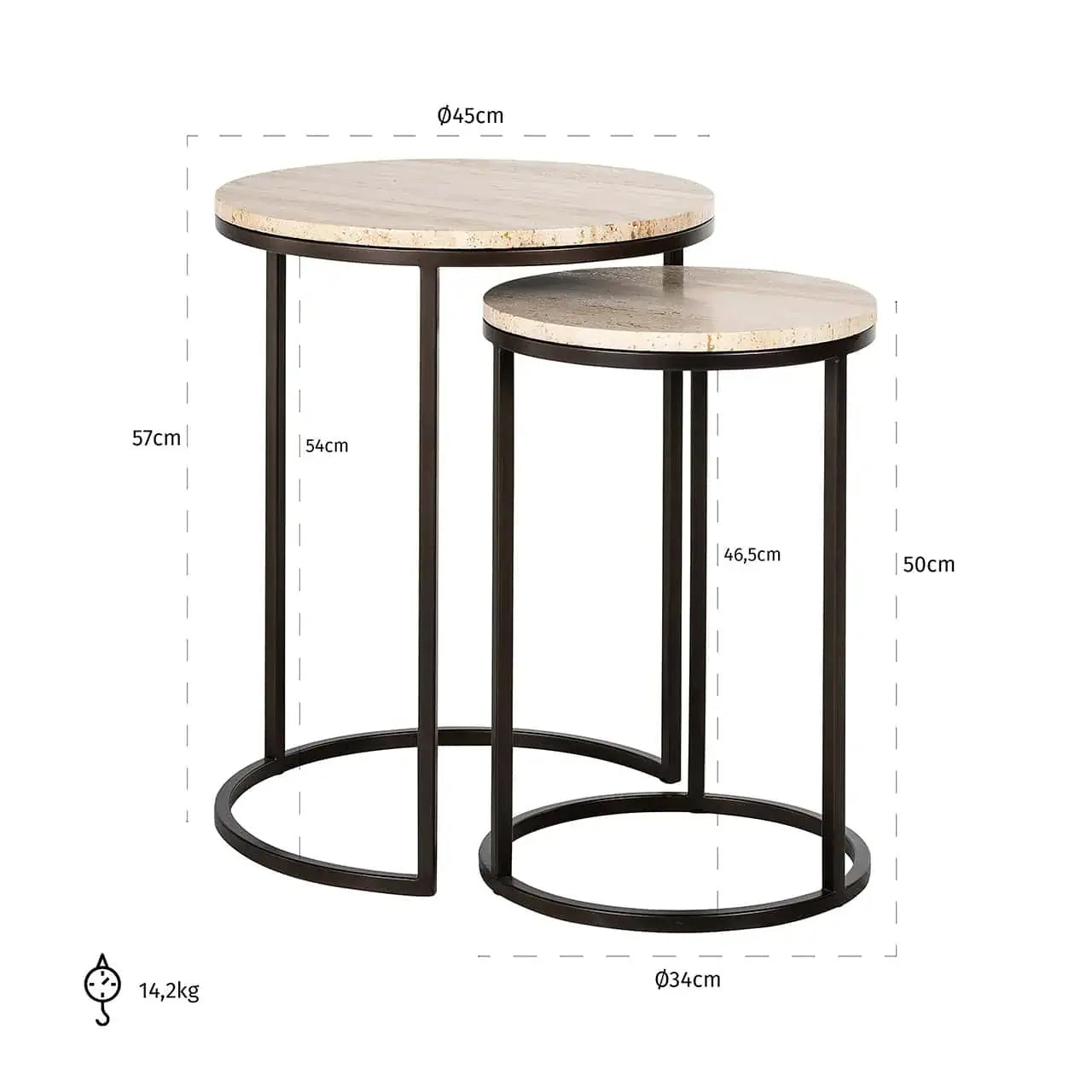 Столики Avalon, комплект из 2 шт. Richmond Interiors 57/45/45 см бронза