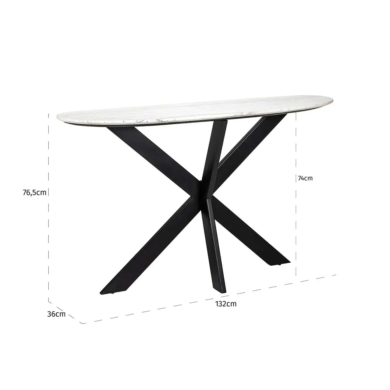 Konsole Trocadero Richmond Interiors 76/132/35 cm balts