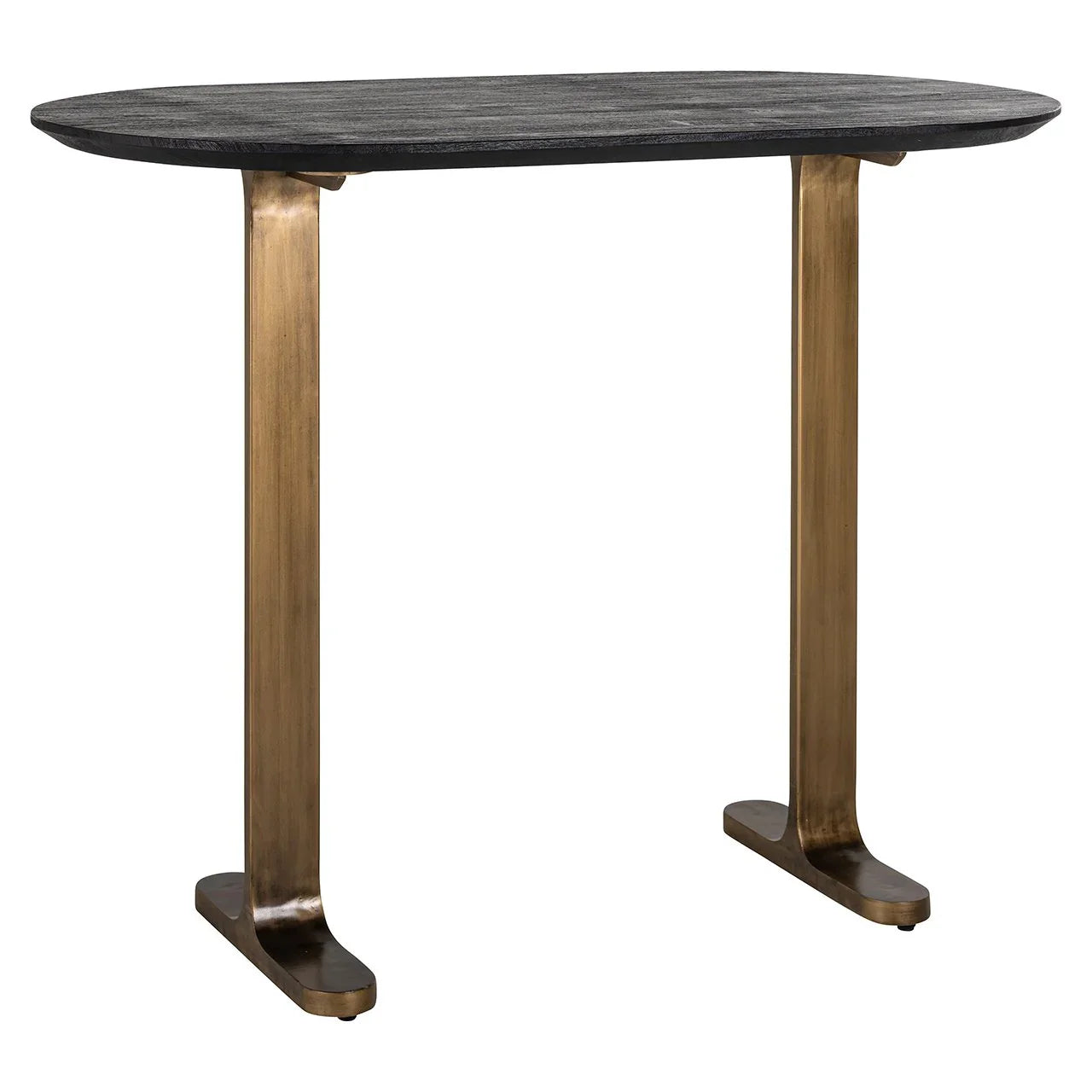 Bāra galds Revelin Richmond Interiors 106/140/75 cm melns/zelts