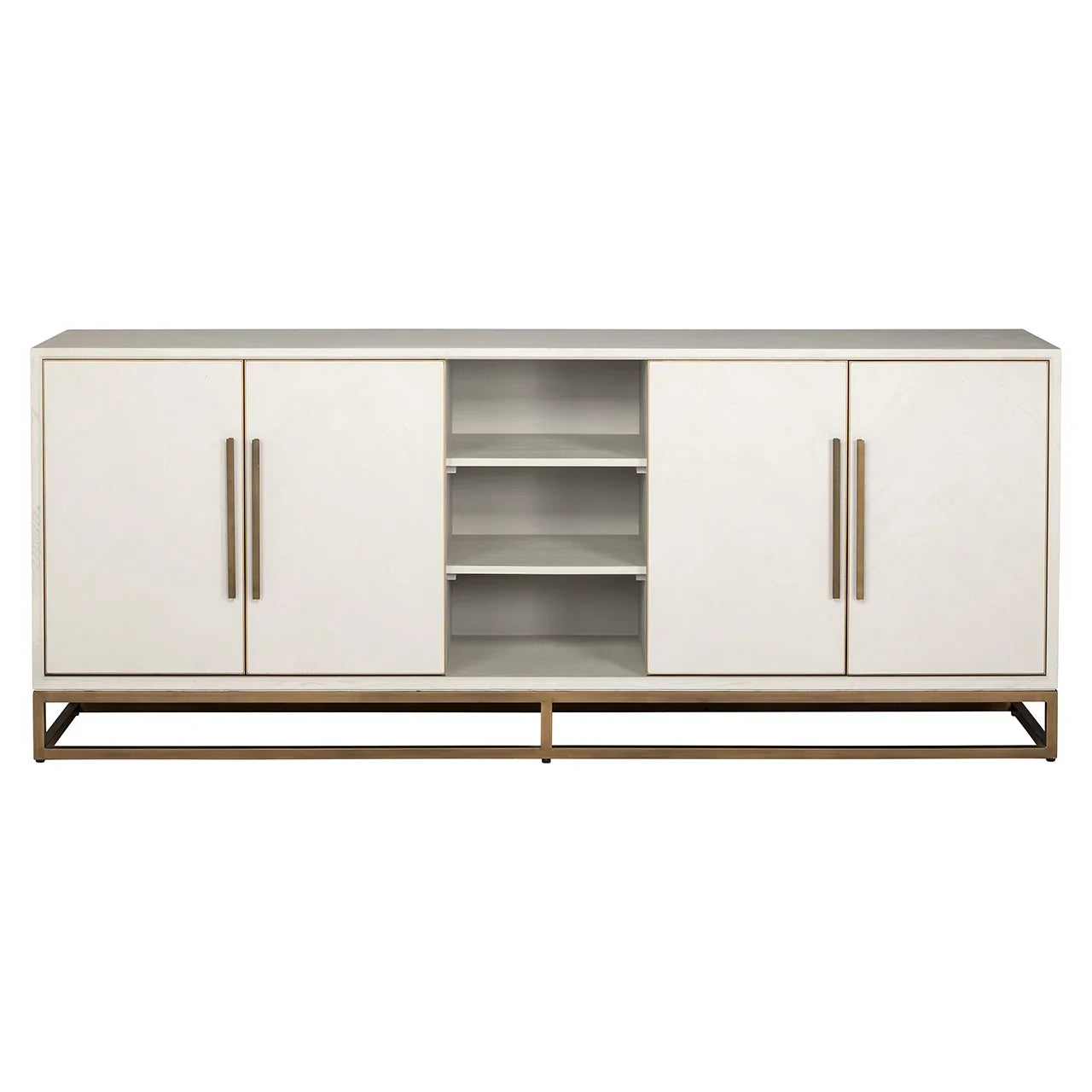 Kumode Whitebone misiņa 4 durvis  Richmond Interiors 91/225/47 cm Verona pelēks - N1 Home